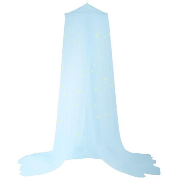 Bed Canopy Mosquito Net with Fluorescent Stars Glow in Dark for Baby, Kids - Picture 2 of 8